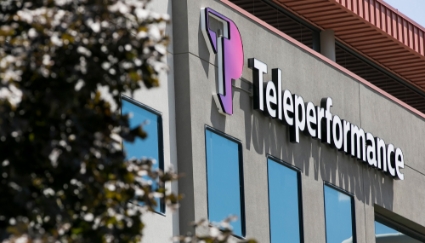 Le logo Teleperformance, sur un bâtiment occupé par le groupe.
