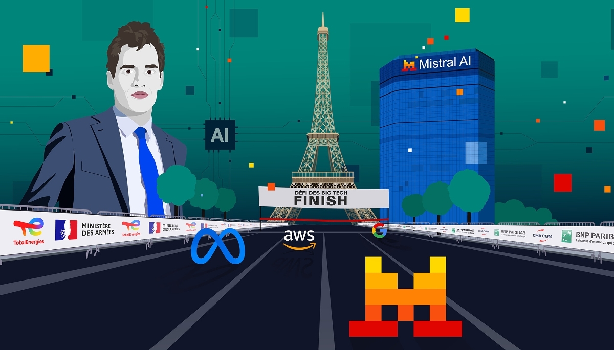 Arthur Mensch, PDG et confondateur de Mistral AI, engagé dans la course à l'intelligence artificielle face, notamment, à Google, Amazon et OpenAI.