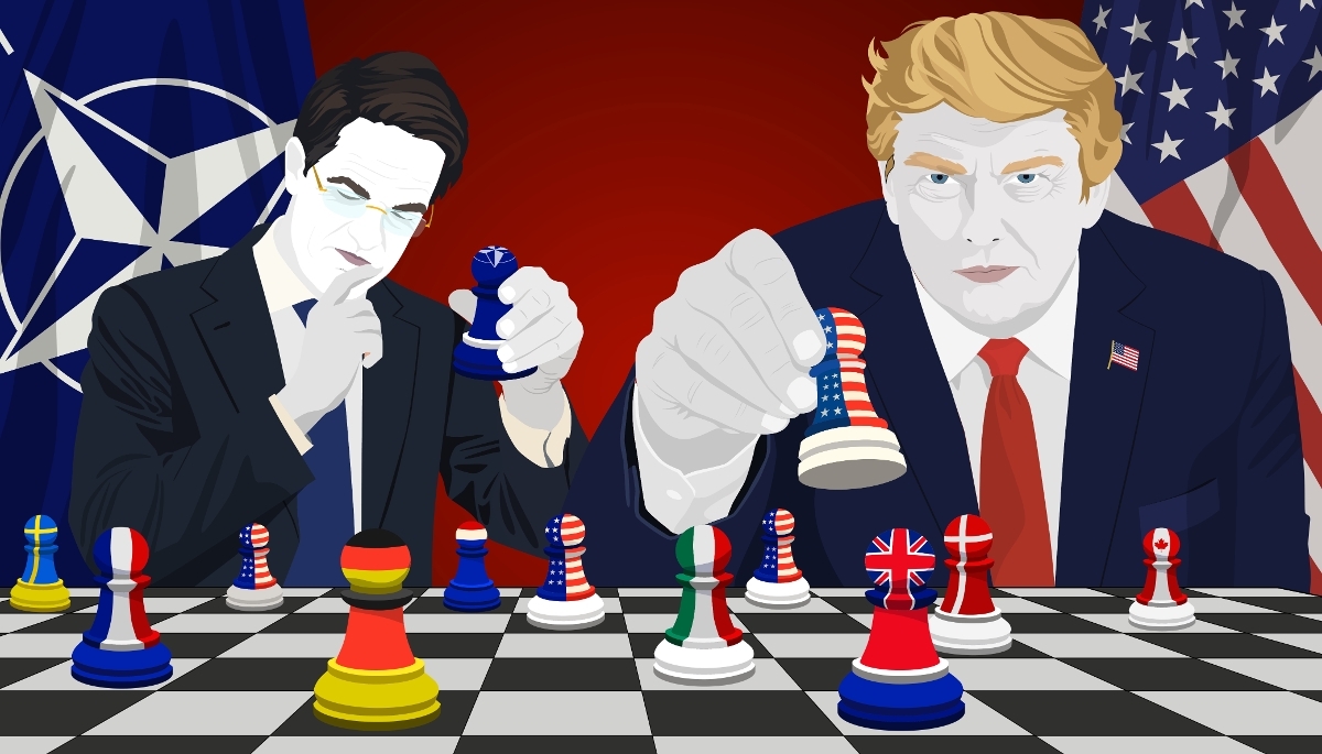 Mark Rutte, secrétaire général de l'Otan, et Donald J. Trump, président des États-Unis d'Amérique.
