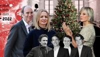 Delphine Arnault, entourée de Xavier Niel et Hélène Mercier-Arnault, avec ses frères (en bas), Antoine, Alexandre, Frédéric et Jean.