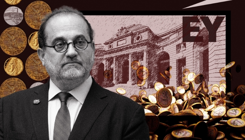 Marc Schwartz devant le bâtiment de la Monnaie de Paris.