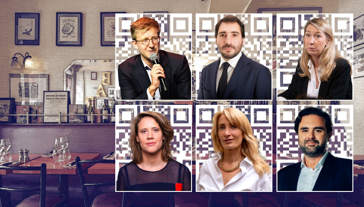 Quelques membres du club des Dîners du Millénaire, Alexandre Chertok, Clément Menet, Marie Visot, Sophie Vermeille, Roxane Planas et Grégory Edberg.