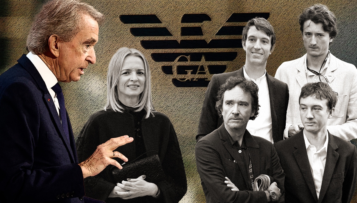 Bernard Arnault et ses enfants, Delphine, Alexandre, Jean, Antoine et Frédéric.
