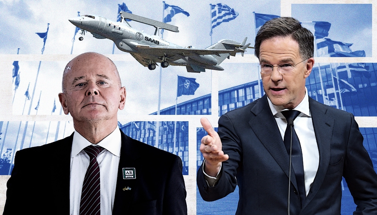 Micael Johansson, CEO de Saab, et Mark Rutte, secrétaire général de l'Otan.
