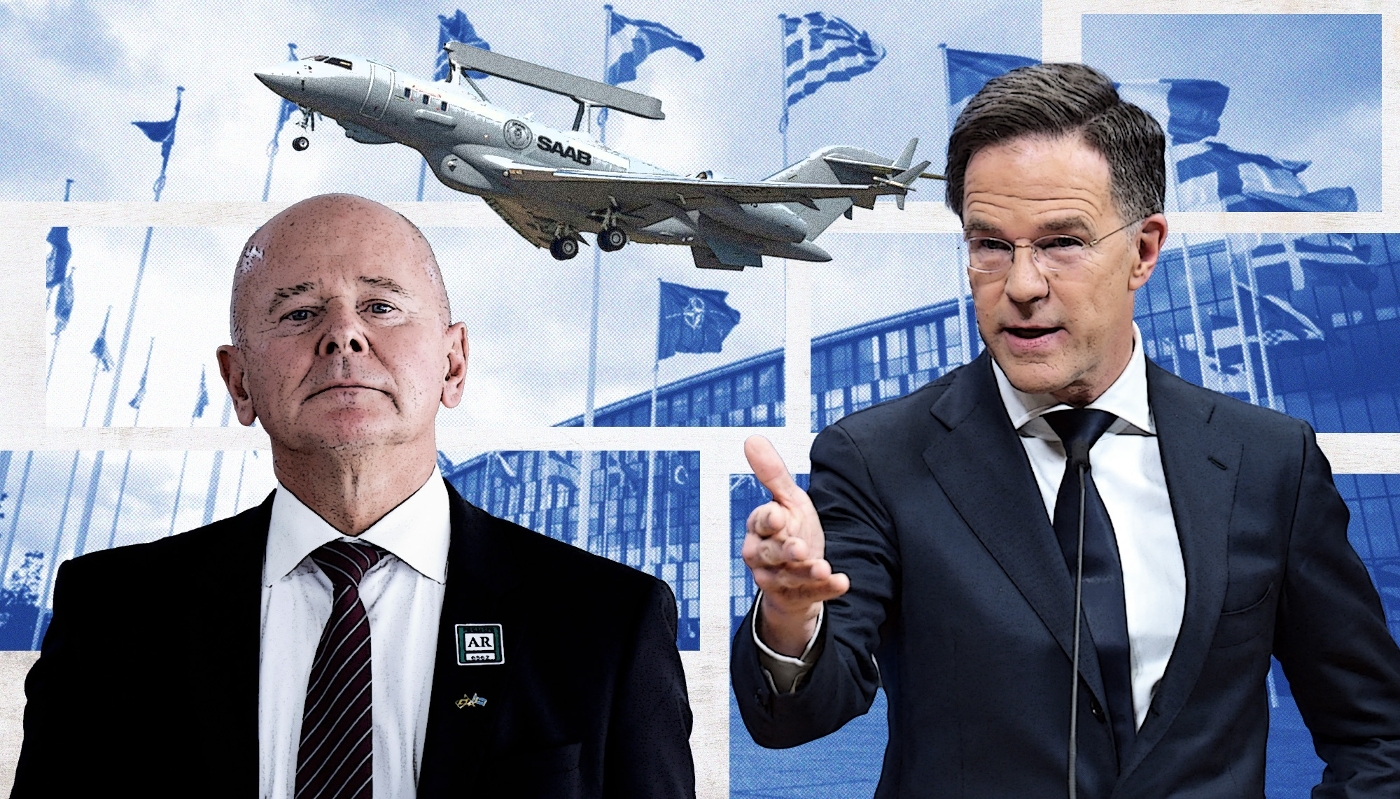 Micael Johansson, CEO de Saab, et Mark Rutte, secrétaire général de l'Otan.