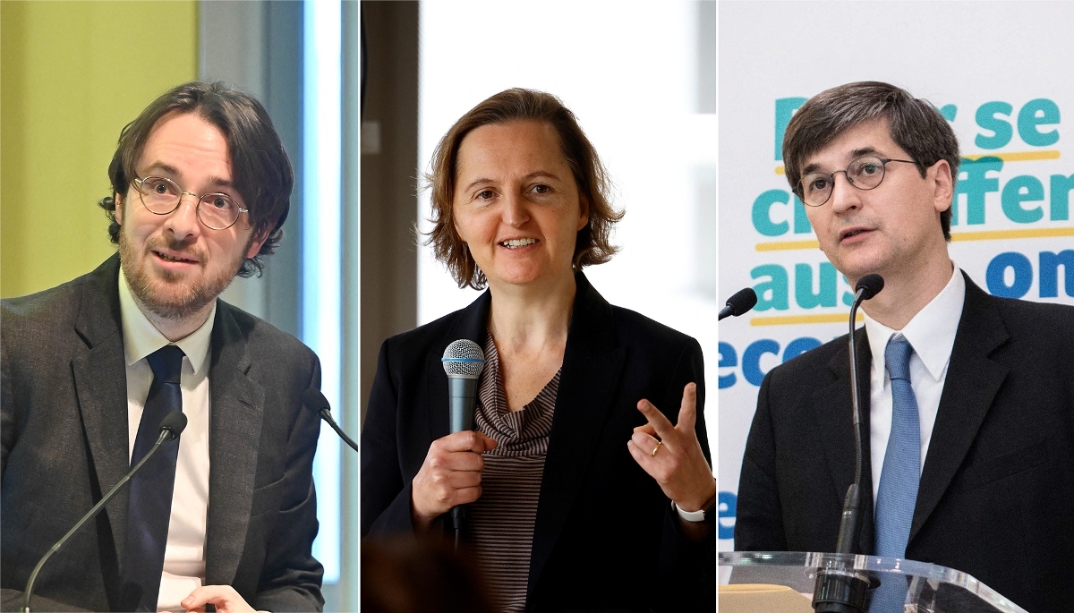 De g. à dr. : Thomas Veyrenc, Claire Waysand et Édouard Sauvage.
