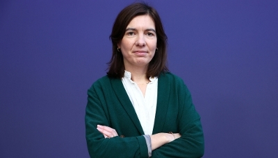 Marie-Aude Thépaut, directrice générale de CNP Assurances, au Grand Palais à Paris, le 26 novembre 2025.