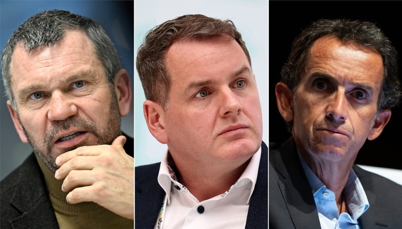 Thierry Cotillard (Intermarché), John Paul Scally (Lidl), Alexandre Bompard (Carrefour).