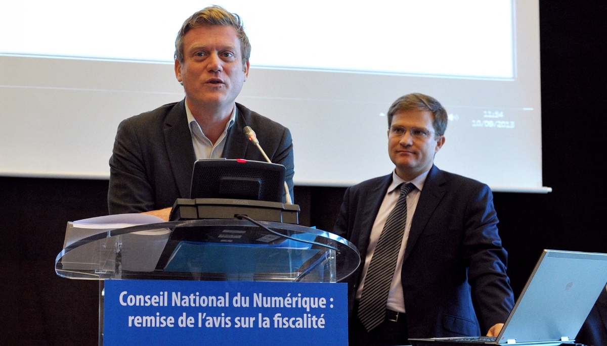 L'ex-président du Conseil national du numérique, Benoît Thieulin, et son ex-vice-président, Godefroy Beauvallet, au ministère de l'économie, en septembre 2013.