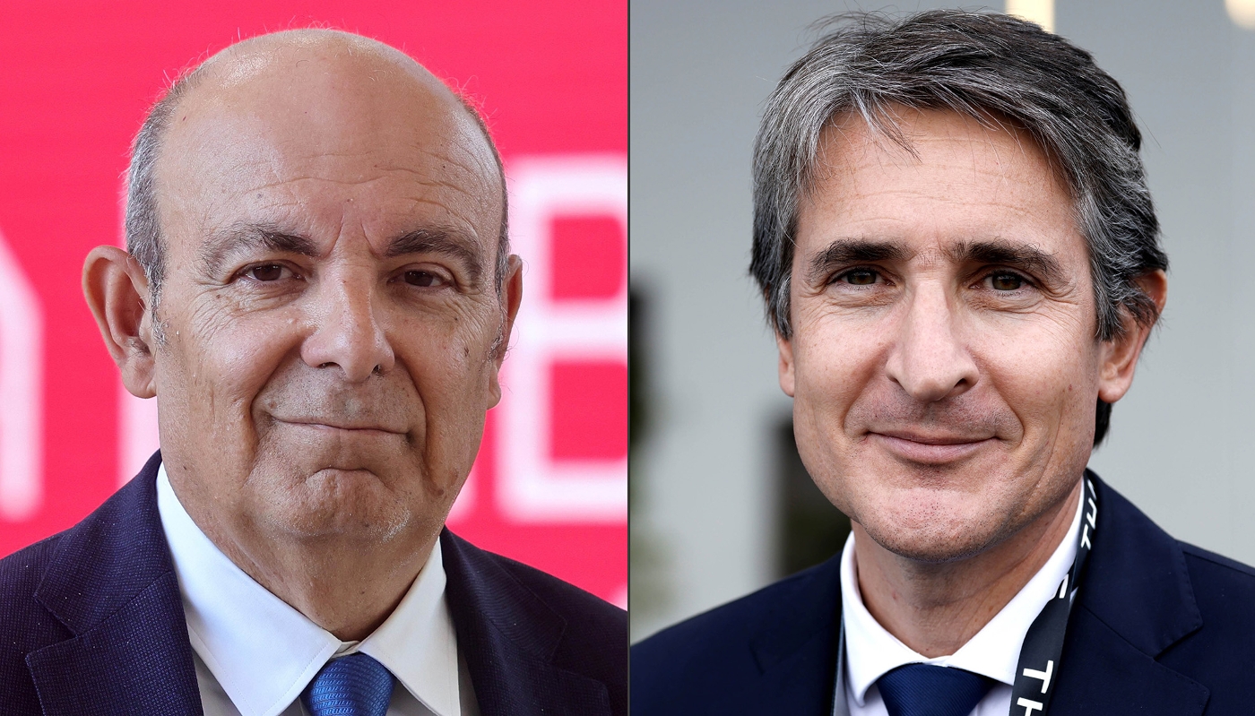 Le PDG de Dassault Aviation, Éric Trappier, et celui de Thales, Patrice Caine.