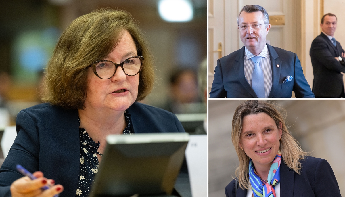 L'eurodéputée Nathalie Loiseau et les députés Christophe Plassard et Laetitia Saint-Paul.