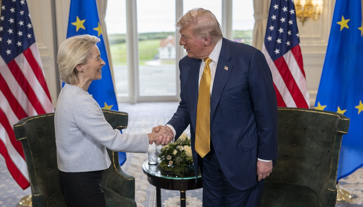 Ursula von der Leyen et Donald Trump, le 27 juillet 2025 à Washington.
