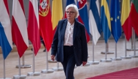 Catherine Vautrin before a meeting of the EU Foreign Affairs Council in Brussels on September 28, 2026.