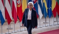 Catherine Vautrin avant une réunion du Conseil des affaires étrangères de l'UE, à Bruxelles, le 28 septembre 2026.