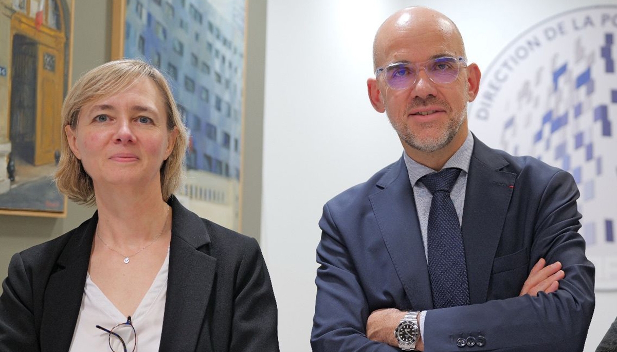 Virginie Lahaye et Fabrice Gardon, l'actuel directeur de la police judiciaire de la préfecture de police de Paris.