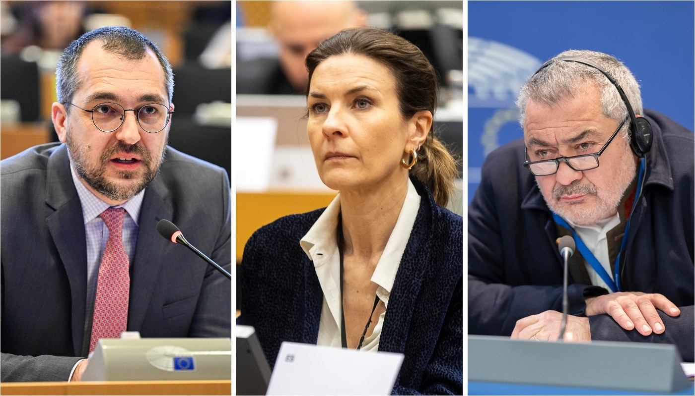 De g. à dr., les eurodéputés Vlad Voiculescu, Alessandra Moretti et Pietro Fiocchi.