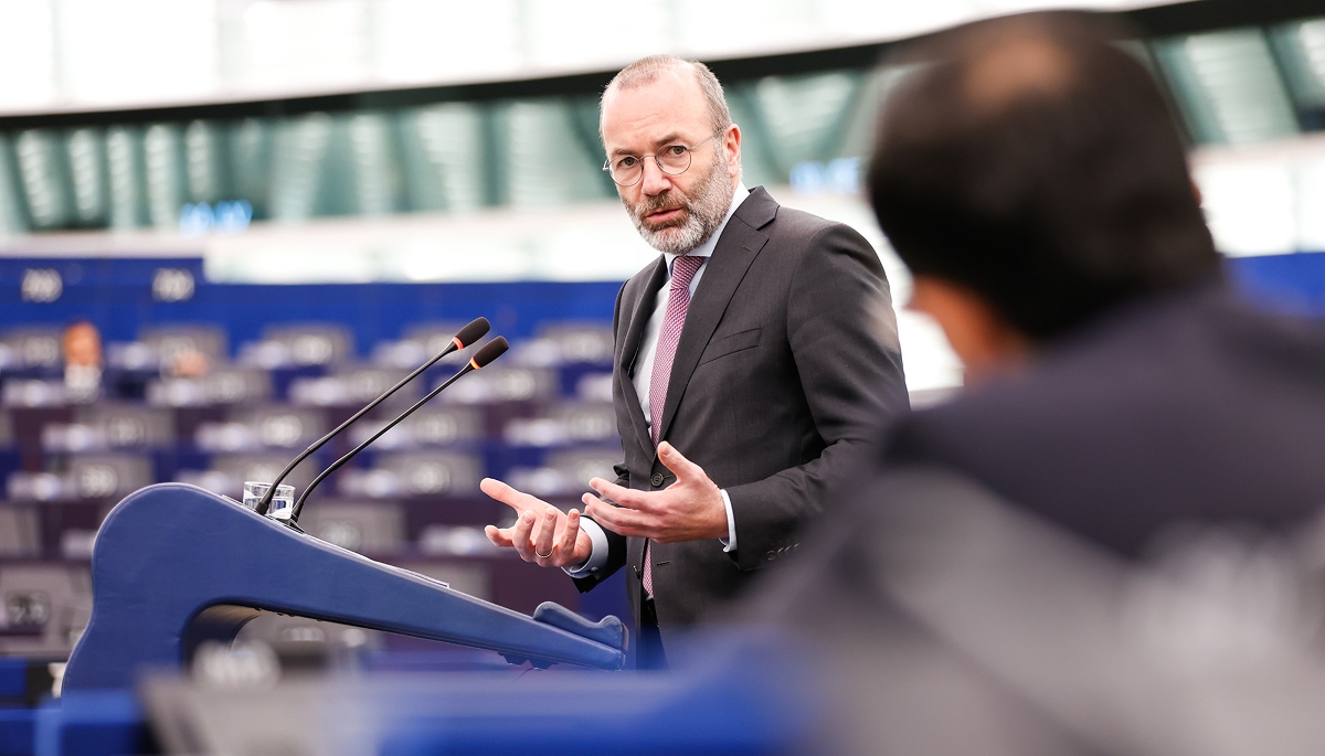 Manfred Weber, président du groupe PPE au Parlement européen, le 20 janvier 2026.