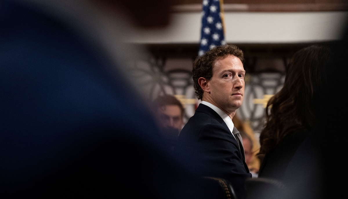 Mark Zuckerberg, PDG de Meta, au Sénat américain, à Washington DC, le 31 janvier 2024.