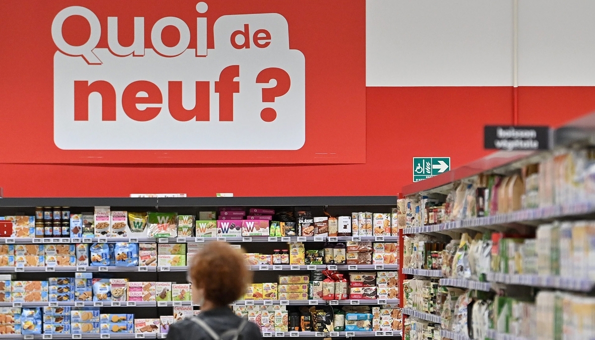 Un rayon de supermarché Auchan.