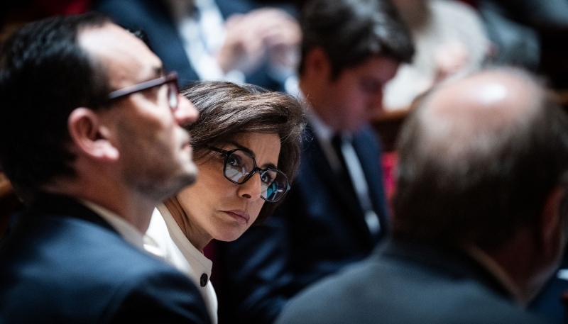 La ministre de la culture Rachida Dati dans l'hémicycle du Sénat.