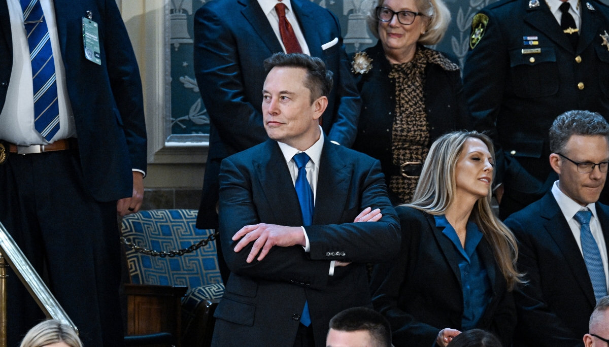 Elon Musk, cofondateur et PDG de la société SpaceX, au Capitol, le 4 mars 2025, avant un discours de Donald Trump devant le Congrès, évoquant un programme financier susceptible de bénéficier à sa société de service Internet Starlink.