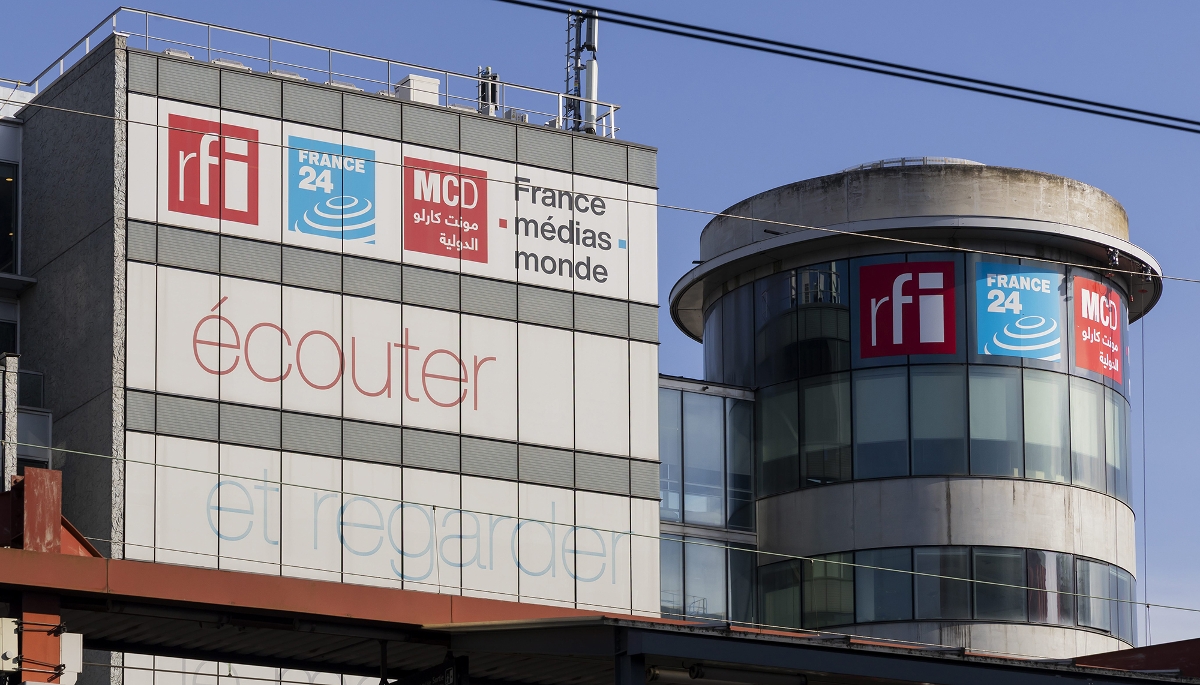 Le siège de France Médias Monde, à Issy-les-Moulineaux, en avril 2025.