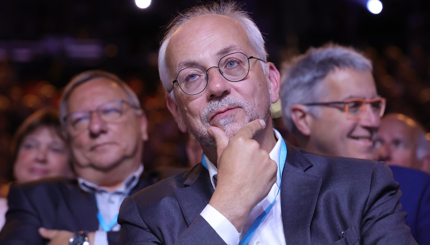 Julien Carmona, président du Crédit mutuel Arkéa, le 26 mai 2023.