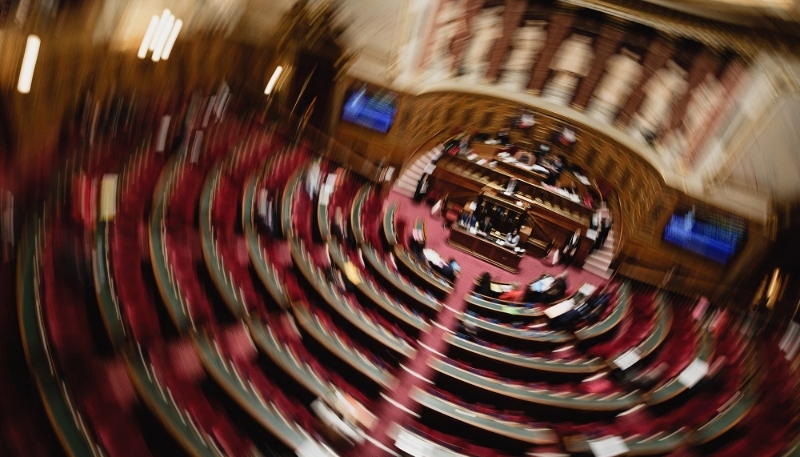 L'hémicycle du Sénat.