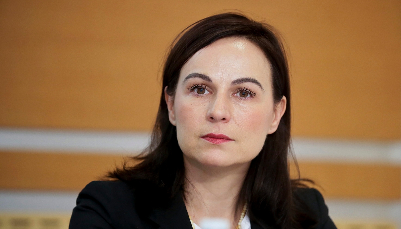 Valérie Bros lors d'une présentation à la Cour des comptes, en octobre 2014.