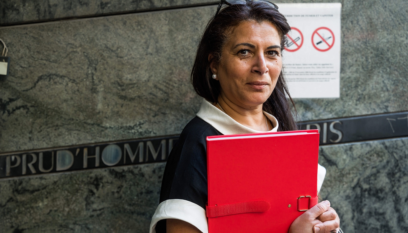 L'ex-directrice de l'AGS,  Houria Aouimer, au conseil des prud'hommes de Paris, le 6 juin 2023.