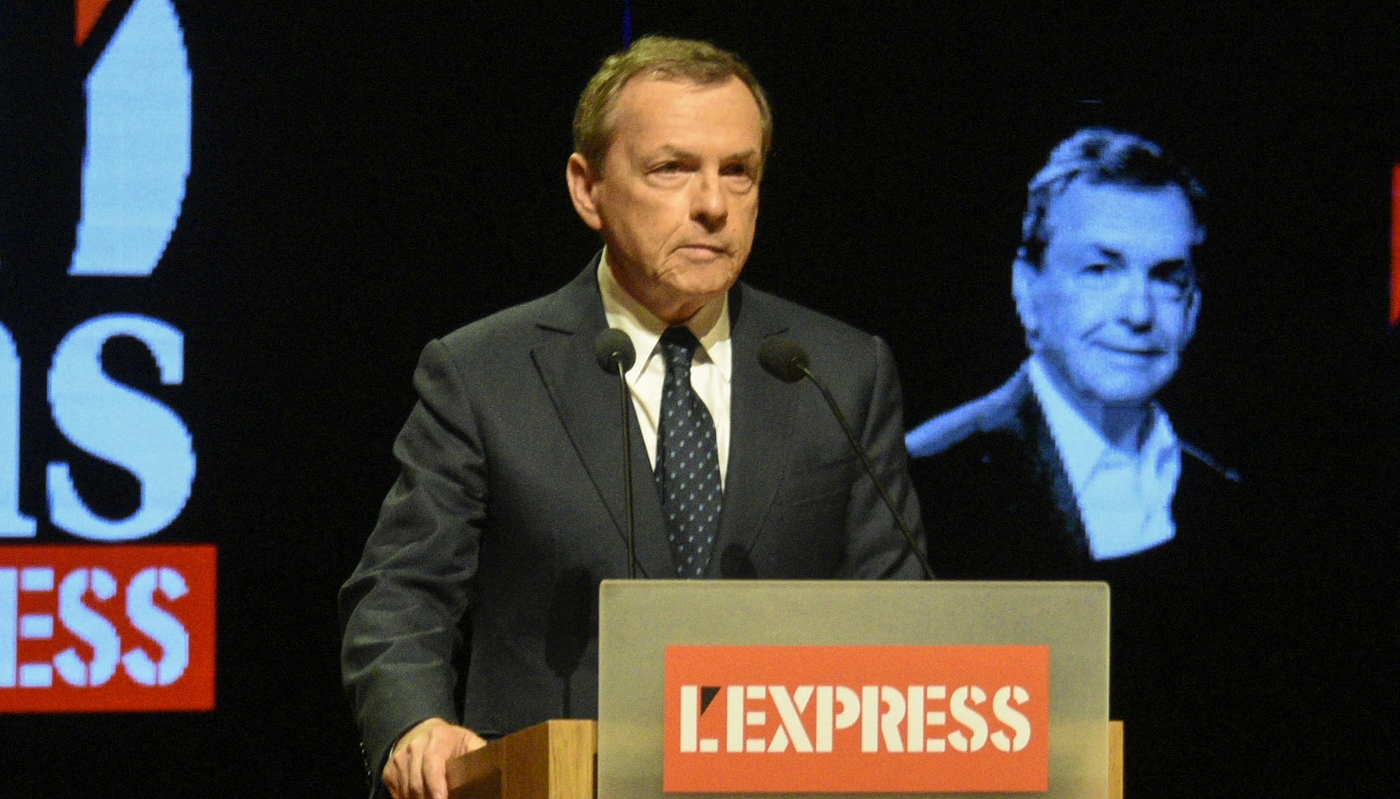 Alain Weill, à l'occasion du 70ᵉ anniversaire du news magazine L'Express, à la Maison de la radio, le 18 octobre 2023.