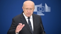 European Commissioner for Defence and Space Andrius Kubilius holds a press conference in Brussels, Belgium, on September 11, 2026.