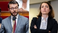 Le député socialiste Arthur Delaporte et la secrétaire générale de la CGT, Sophie Binet.