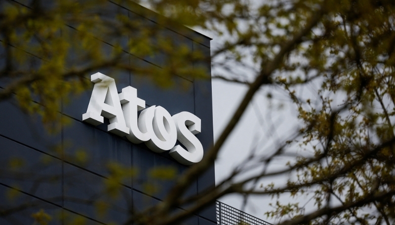 Vue du logo d'Atos. 