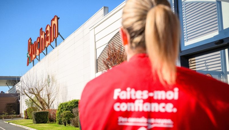 Débrayage des salariés de l'hypermarché Auchan Montluçon Domérat, le 22 mars 2024.