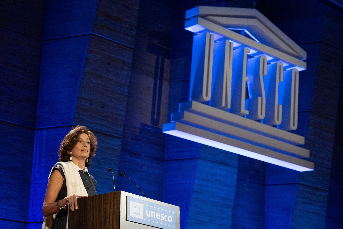 Audrey Azoulay, au siège de l'Unesco, en juin 2023.