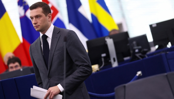 Le député européen RN Jordan Bardella, à Strasbourg, le 17 juillet 2024.