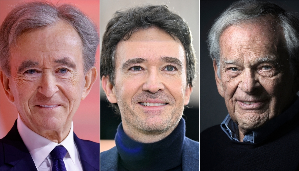 Bernard Arnault, Antoine Arnault et Claude Perdriel.