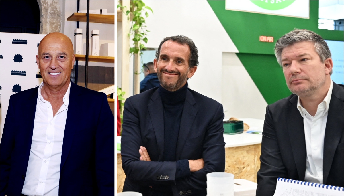 De g. à dr., Bernard Blachère, Alexandre Bompard et Alexandre de Palmas.