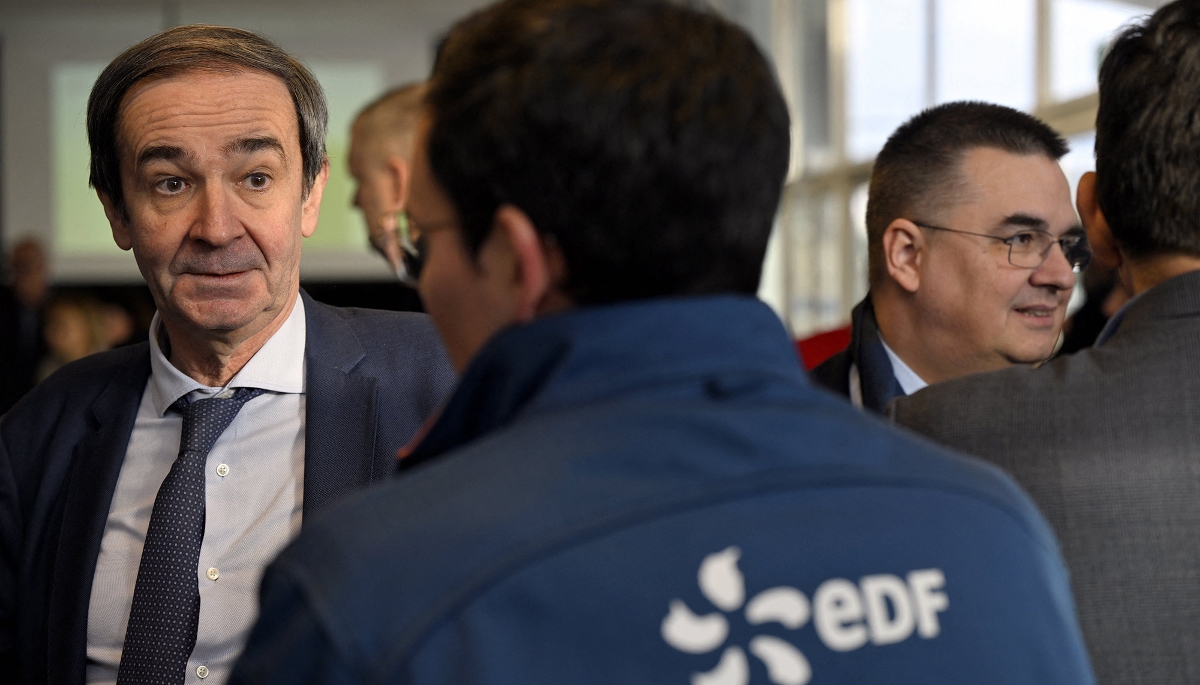 Le PDG d'EDF, Bernard Fontana (à g.), et Cédric Lewandowski, directeur du parc nucléaire et thermique.