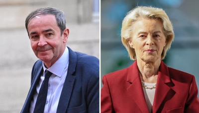Le PDG d'EDF, Bernard Fontana, et la présidente de la Commission européenne, Ursula von der Leyen.