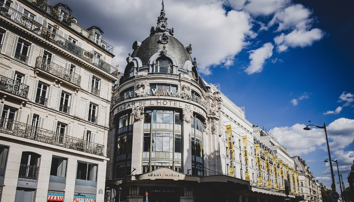 Vue de l'entrée du BHV, à Paris, le 11 septembre 2026.