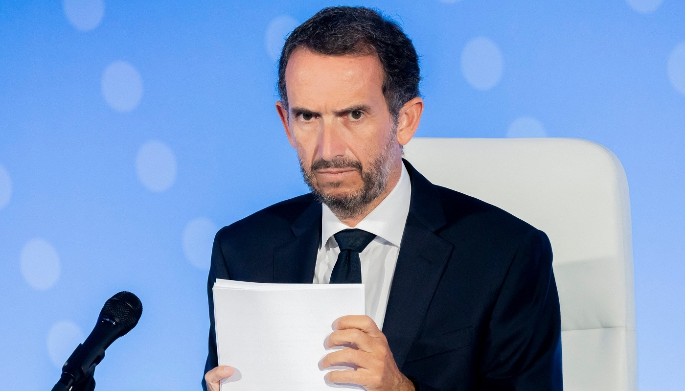 Alexandre Bompard, lors de l'assemblée générale de Carrefour, le 22 mai 2026, à Massy.