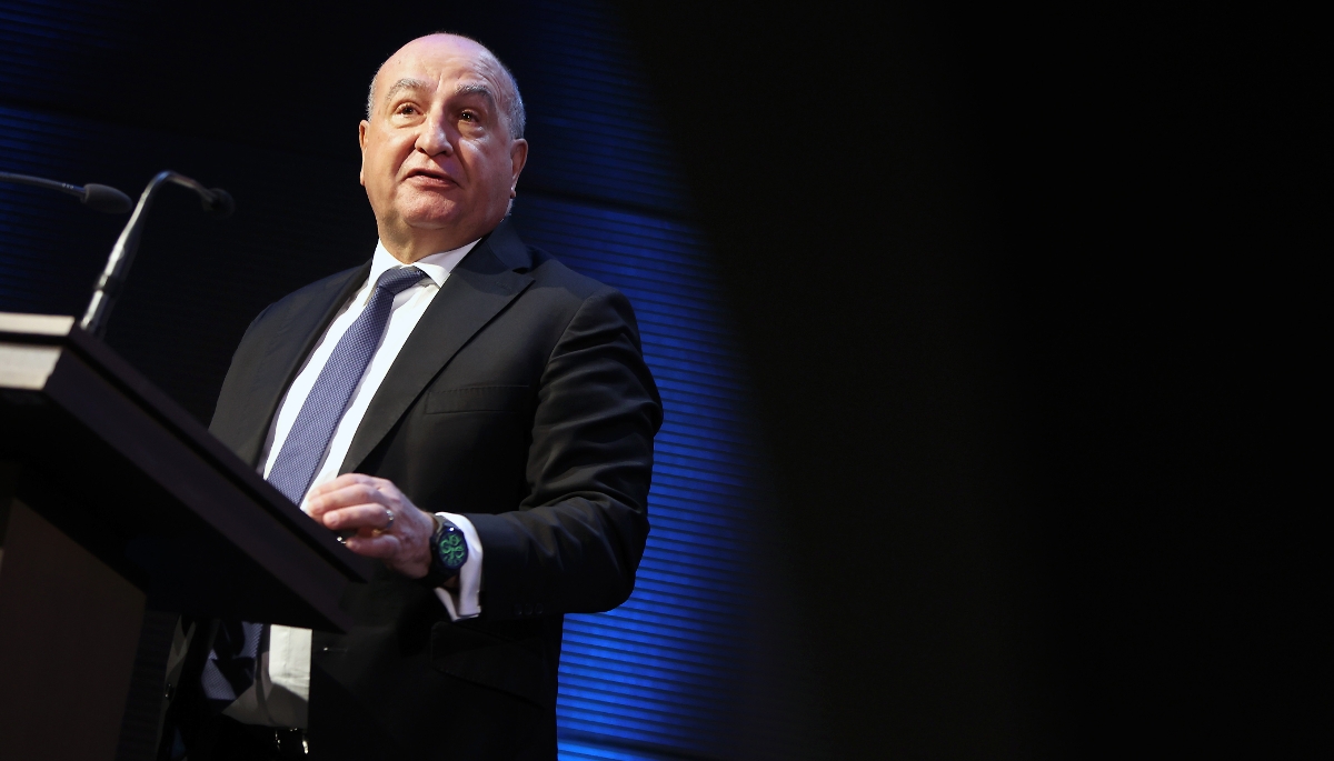Alain Grizaud, président de la Fédération nationale des travaux publics (FNTP), lors du conseil d'administration du 4 avril 2024. 