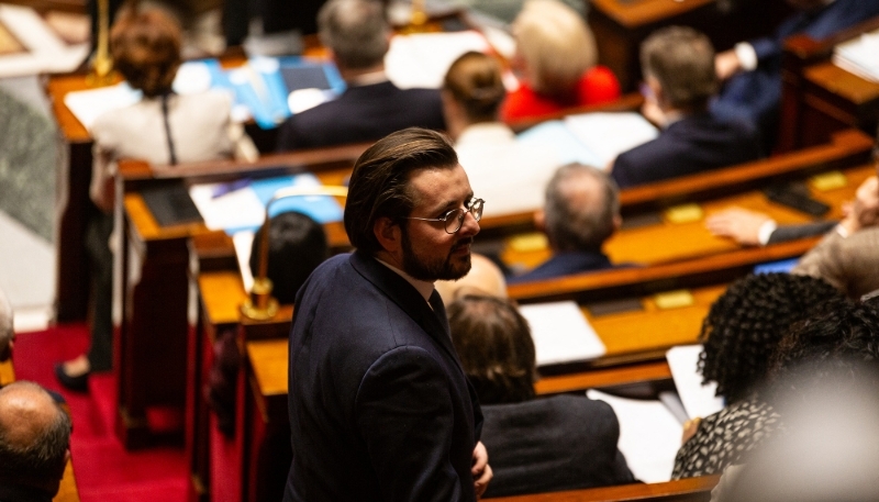 Le député socialiste Philippe Brun, à l'Assemblée, le 12 mars 2024.