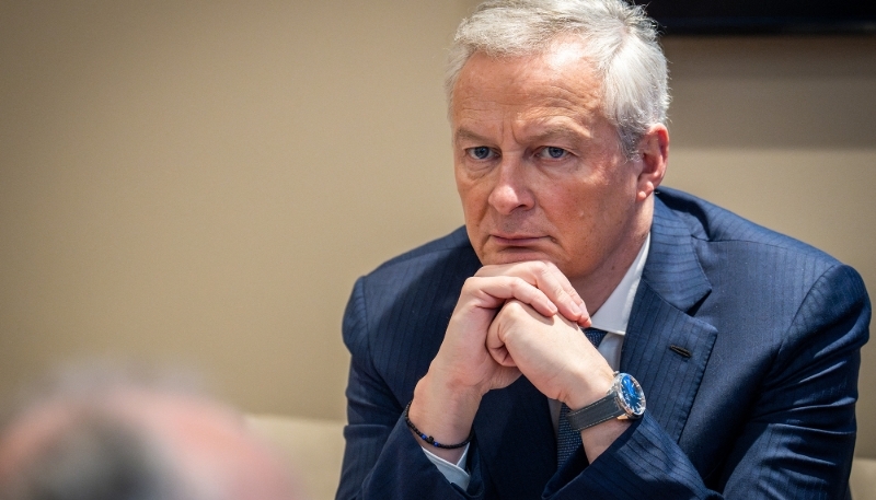 Bruno Le Maire, lors de la cérémonie d'installation du président de l'U2P, dans le cadre de la préparation du projet de loi de simplification, le 25 janvier 2024.