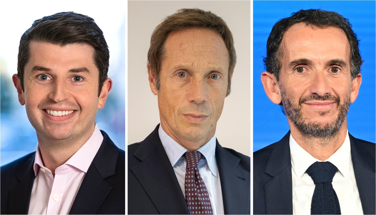 Carlos Diaz Sanchez (Monarch), Andrea Bozzi (Evercore) et Alexandre Bompard (Carrefour).