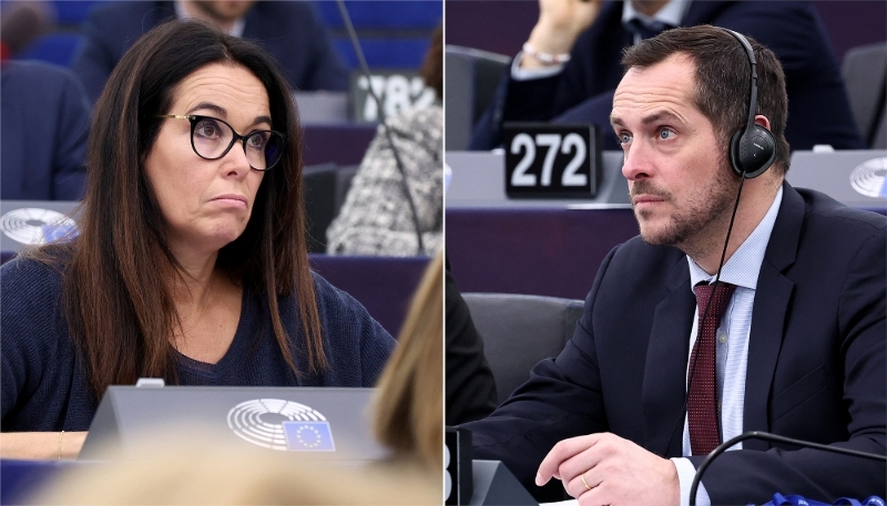 Catherine Griset et Nicolas Bay, au Parlement européen, à Strasbourg.