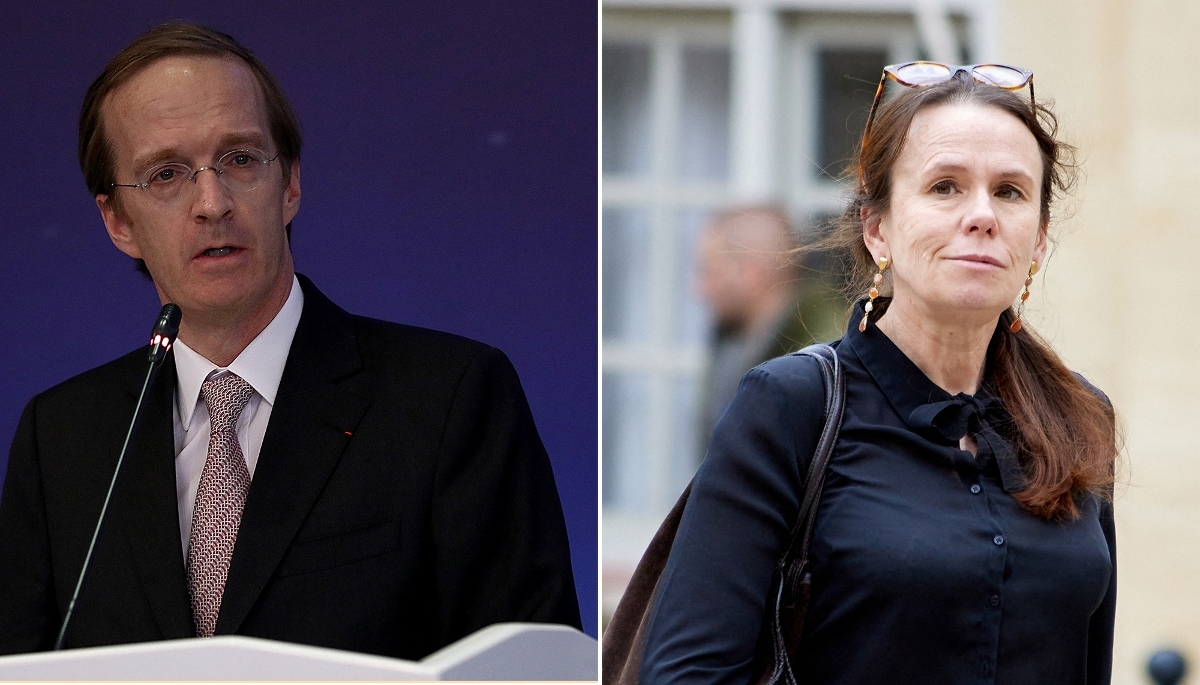 Le diplomate Charles Fries, en 2019, et Claire Legras, directrice de cabinet de la ministre des armées, en juin 2026.