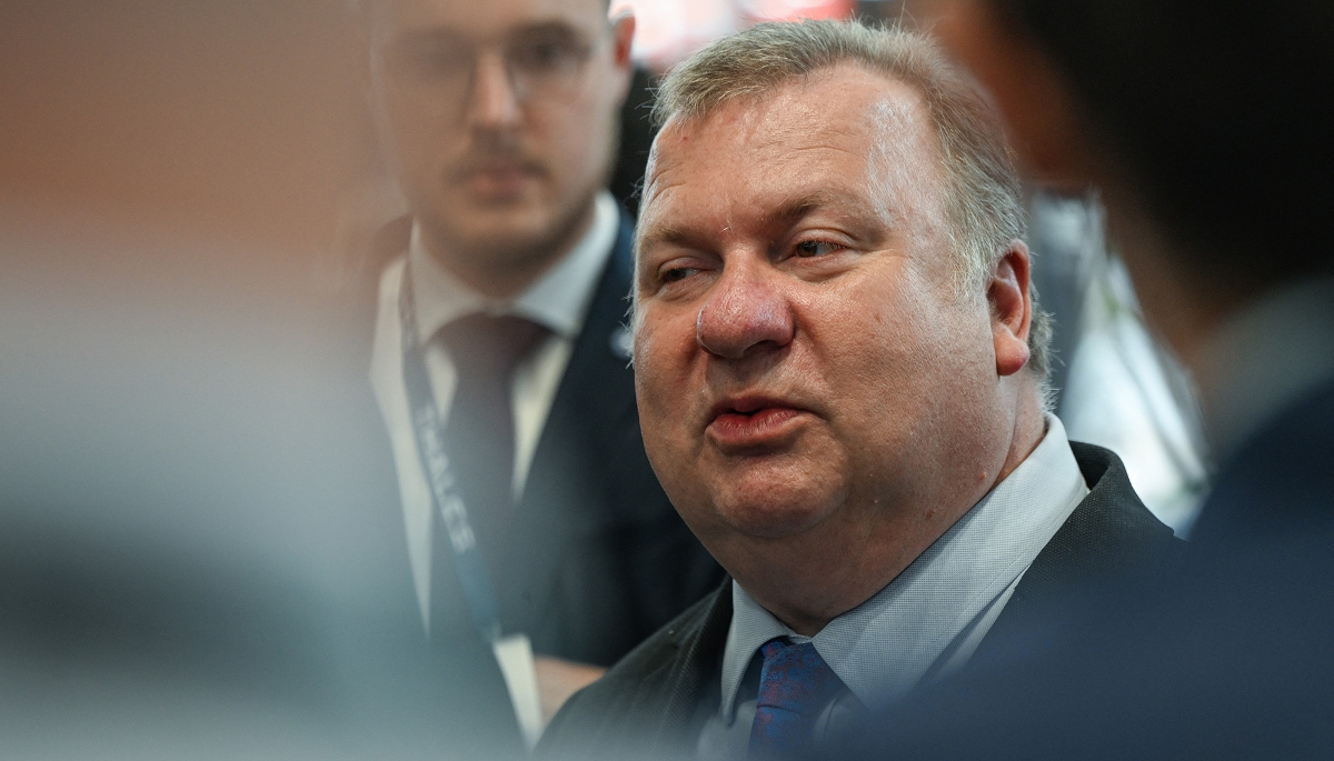 Emmanuel Chiva, délégué général pour l'armement, lors du salon Eurosatory, le 21 juin 2024, en Seine-Saint-Denis.